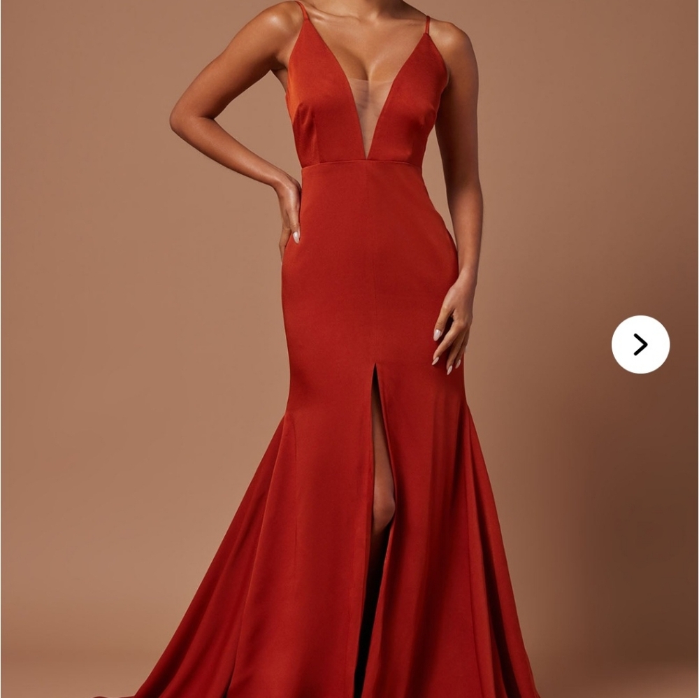 Elegant Orange Evening Gown